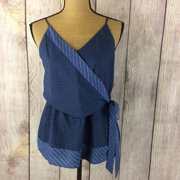 Banana Republic Tops - Banana Republic Navy Wrap Tie Tank Top Blouse Sz S